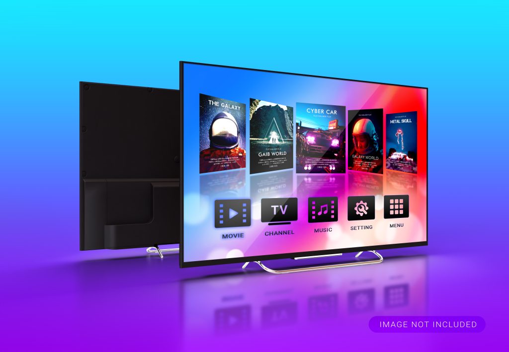 modern smart tv display mockup
